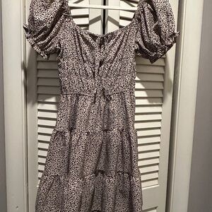 HESPERUS Short Puffy Sleeves Mini Dress